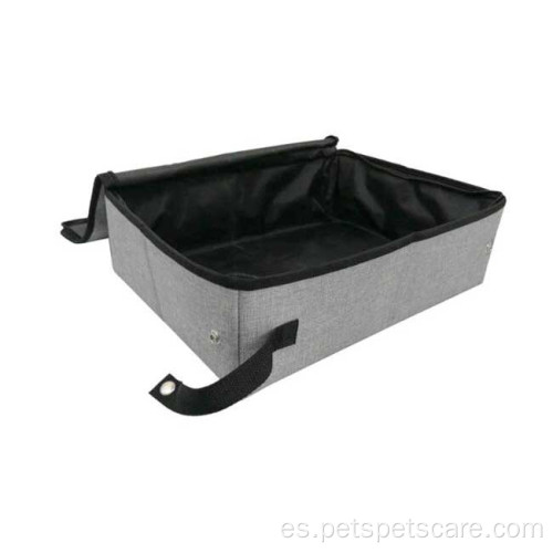 caja de arena para gatos de viaje impermeable plegable almacenada